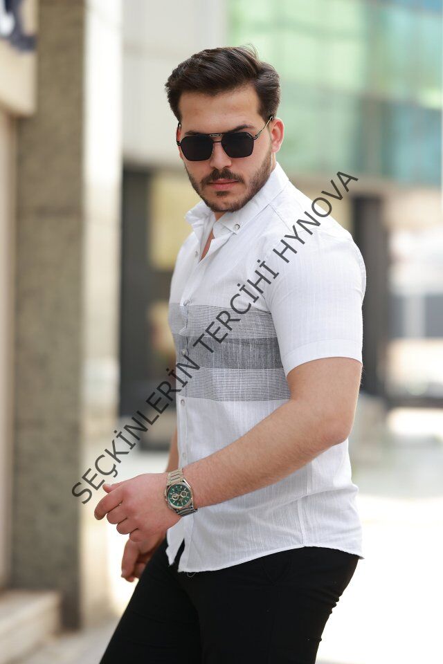 Erkek Desenli Kısa Kollu Gömlek