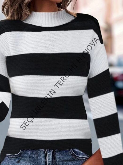 Kadın Uzun Kollu Balıkçı Yaka Triko Bluz