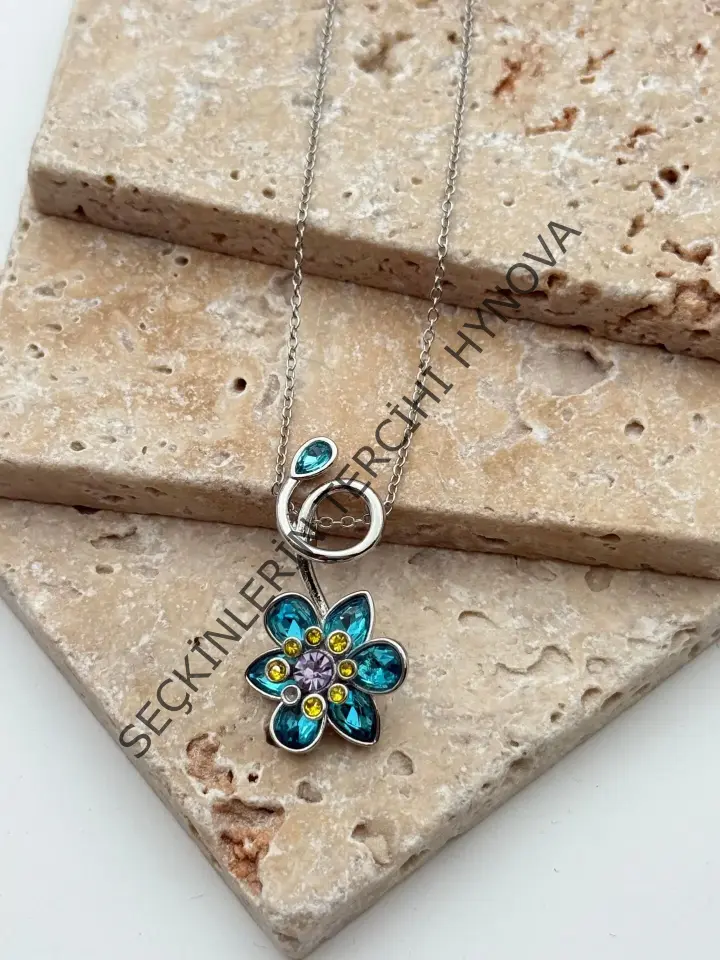 Çelik Çiçek Kolye // KOLYE-5636