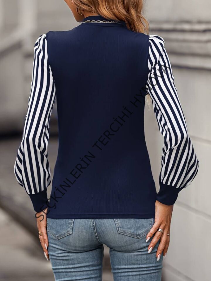 Kadın Uzun Kollu Balıkçı Yaka Bürümcük Bluz