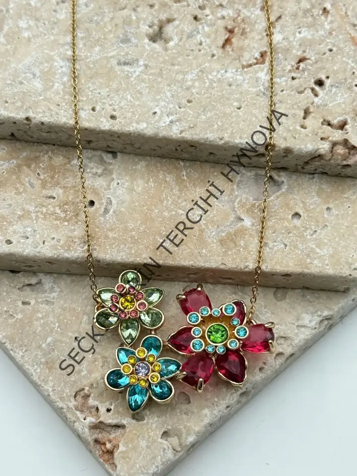 Çelik Çiçek Kolye // KOLYE-5640