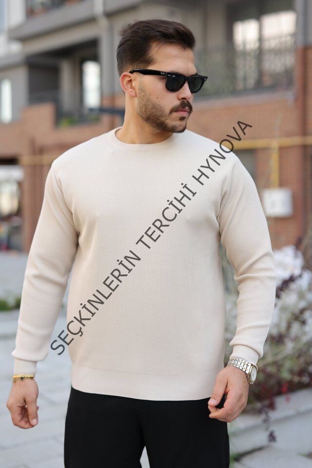 Erkek Selanik Örme Bisiklet Yaka Triko