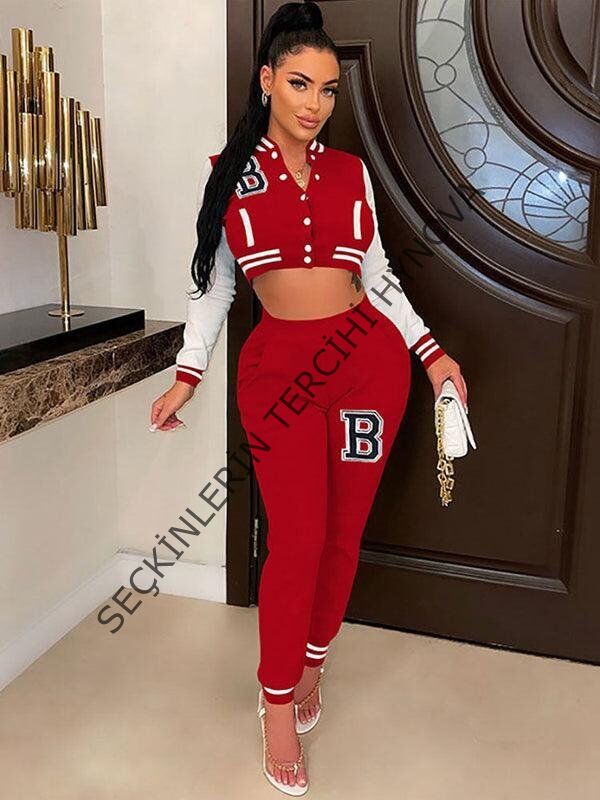 Kadın Uzun Kollu Hakim Yaka önden Düğmeli Ceket Pantolon şardonlu Iki Iplik Ikili Takım