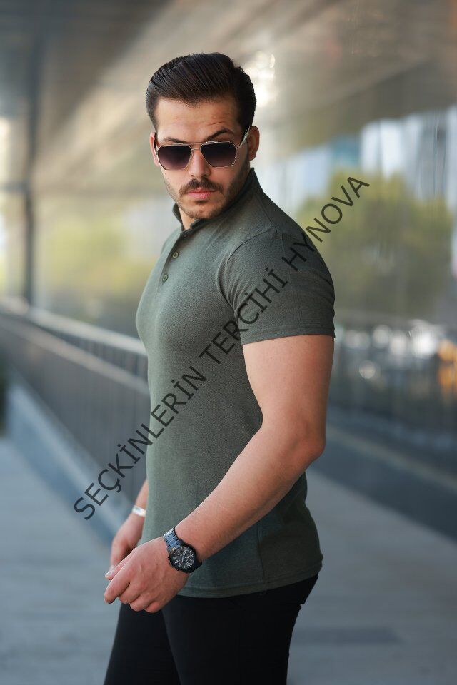 Erkek Hakim Yaka Dokuma Pamuklu Kumaş Kısa Kollu Tişört