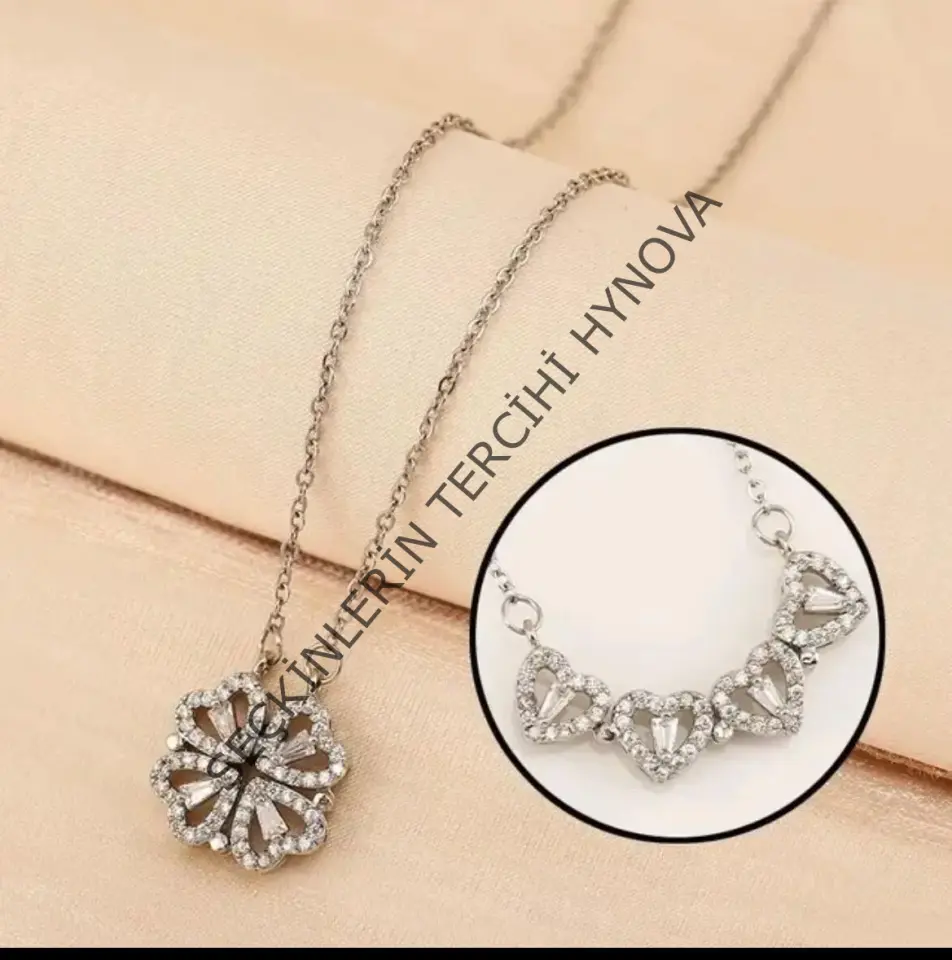 Çelik Sılver Açılır Kapanır Kolye