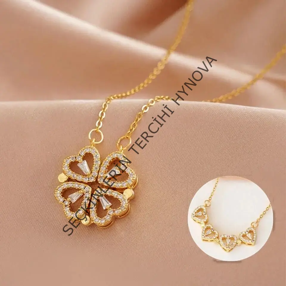 Çelik Gold Açılır Kapanır Kolye