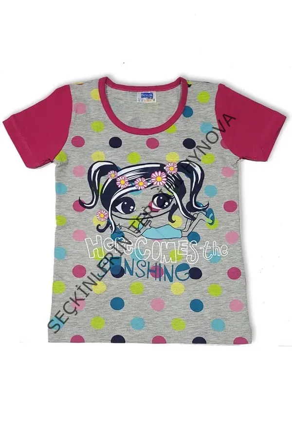 Kız Çocuk Kısa Kollu Pijama Takımı