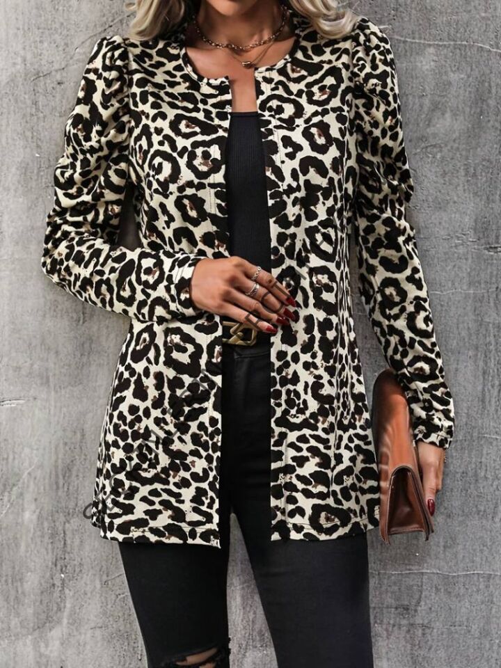 Kadın Uzun Kollu Alın Omuz önü Açık şardonlu Dalgıç Ceket