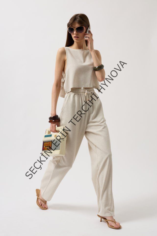 Yandan Bağlamalı Crop Bluz