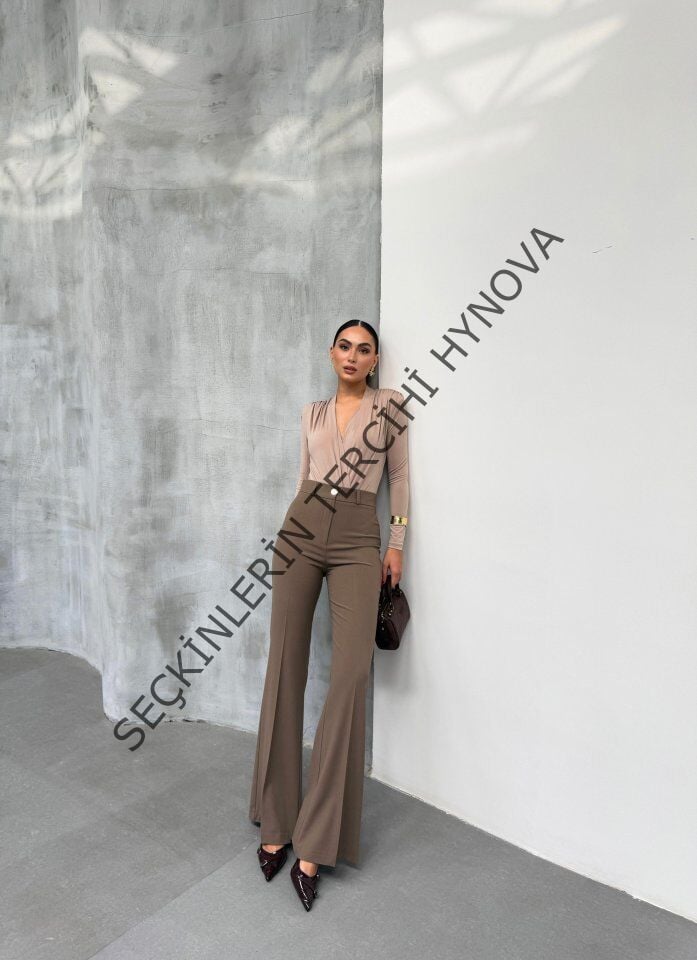 230 Gr Poly Viscose Full Lycra İspanyol Paça Pantolon