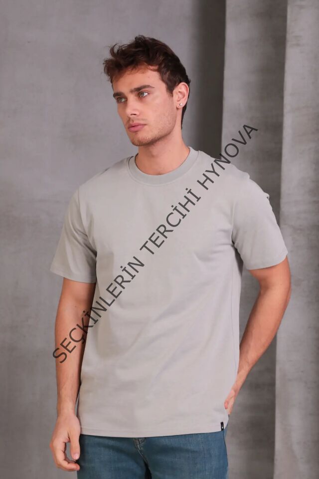 Erkek Relax Fit Bisiklet Yaka %100 Pamuk Rahat Kesim Basic Tişört