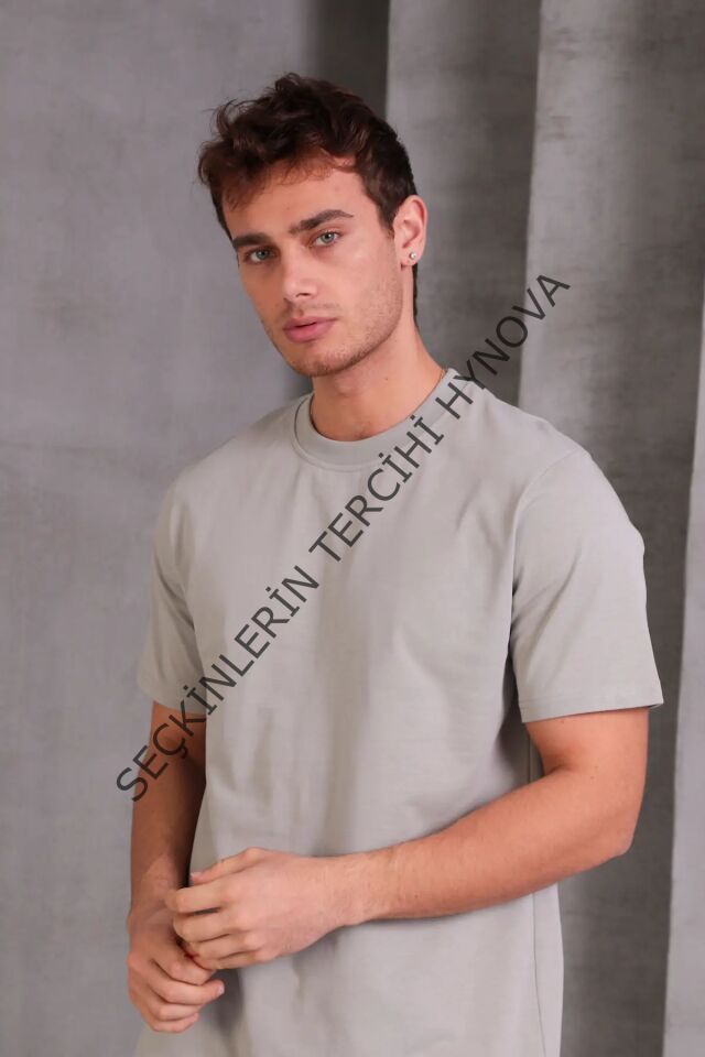 Erkek Relax Fit Bisiklet Yaka %100 Pamuk Rahat Kesim Basic Tişört