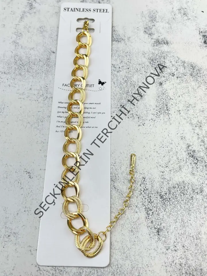 Çelik 14K Samanyolu Bileklik (ince // BİLEK-1738