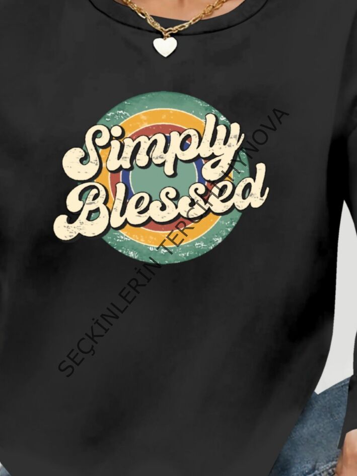 Kadın Uzun Kollu Bisiklet Yaka Viskon Iki Iplik Bluz