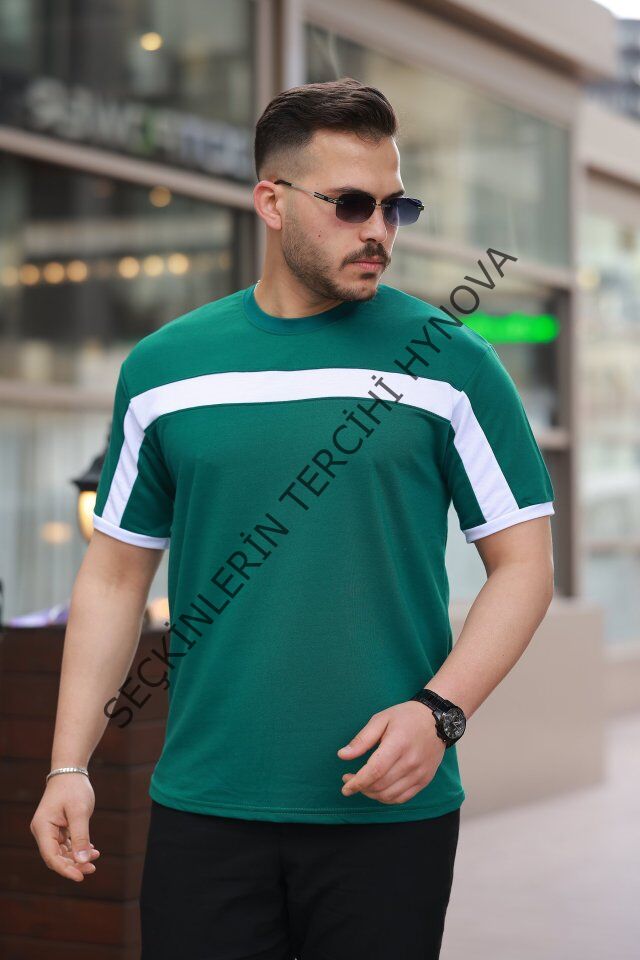 Erkek şerit Detaylı Kısa Kollu T-shirt
