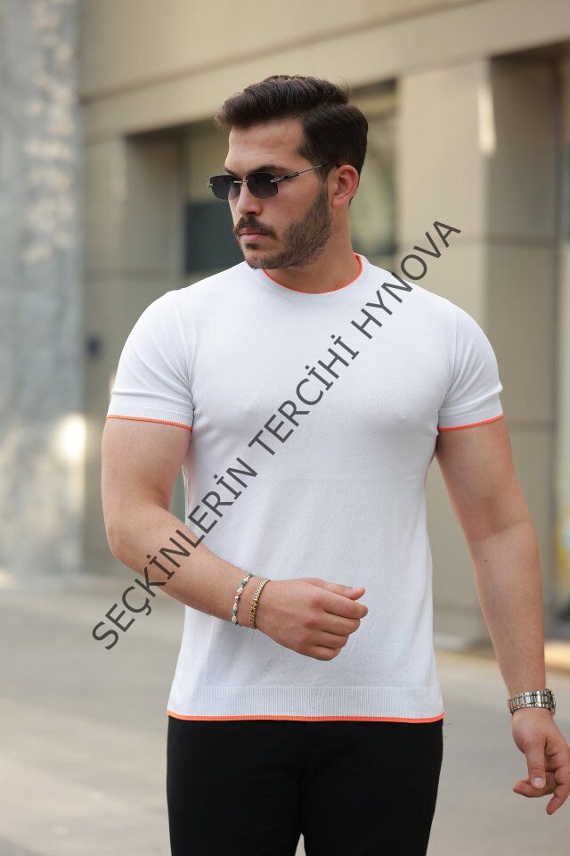 Erkek Bisiklet Yaka Kısa Kollu Tişört
