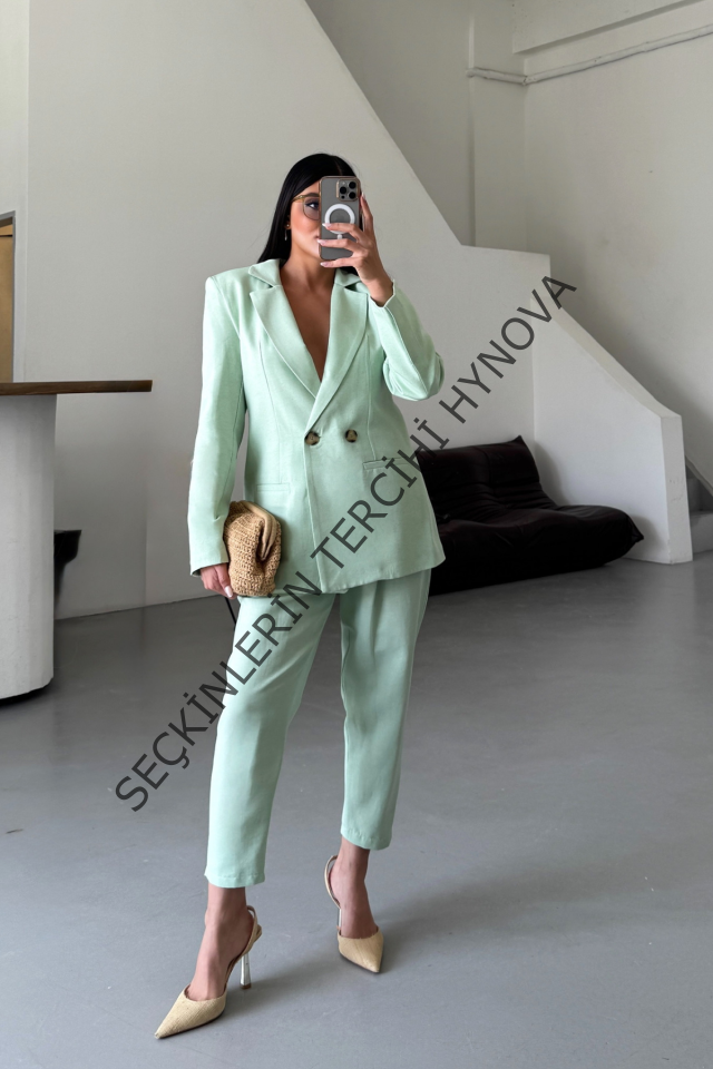 KETEN CEKET - PANTOLON TAKIM - Mint