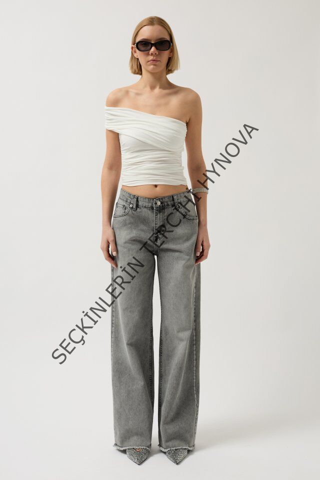 Taş Şerit Detaylı Jean