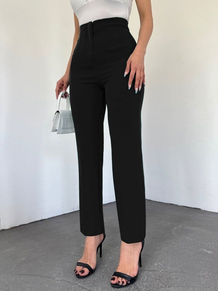 Zra Pileli Havuç Pantolon -Siyah