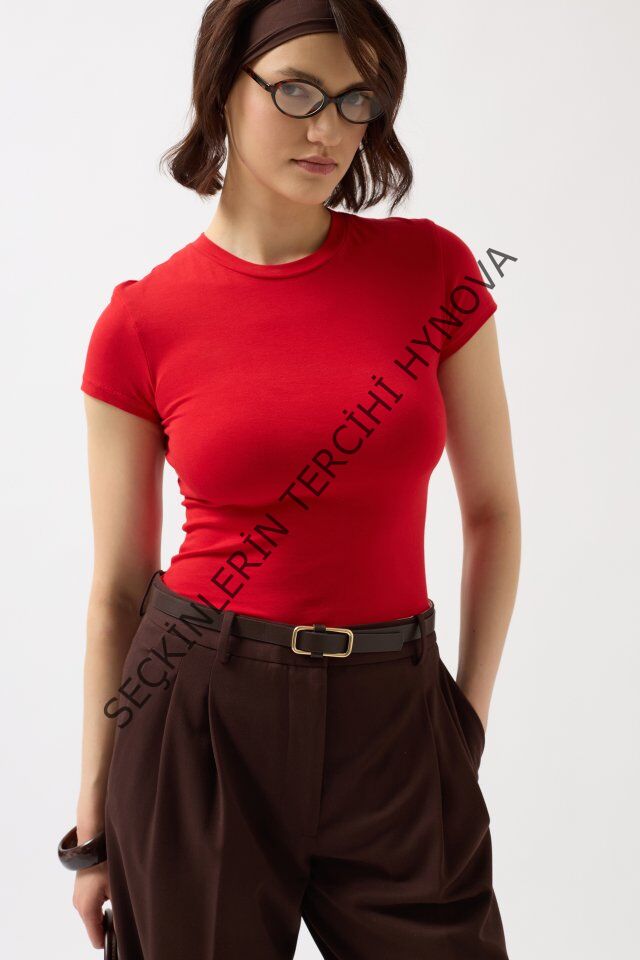 Likralı Basic T-Shirt