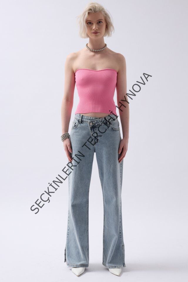 Straplez Dokulu Crop