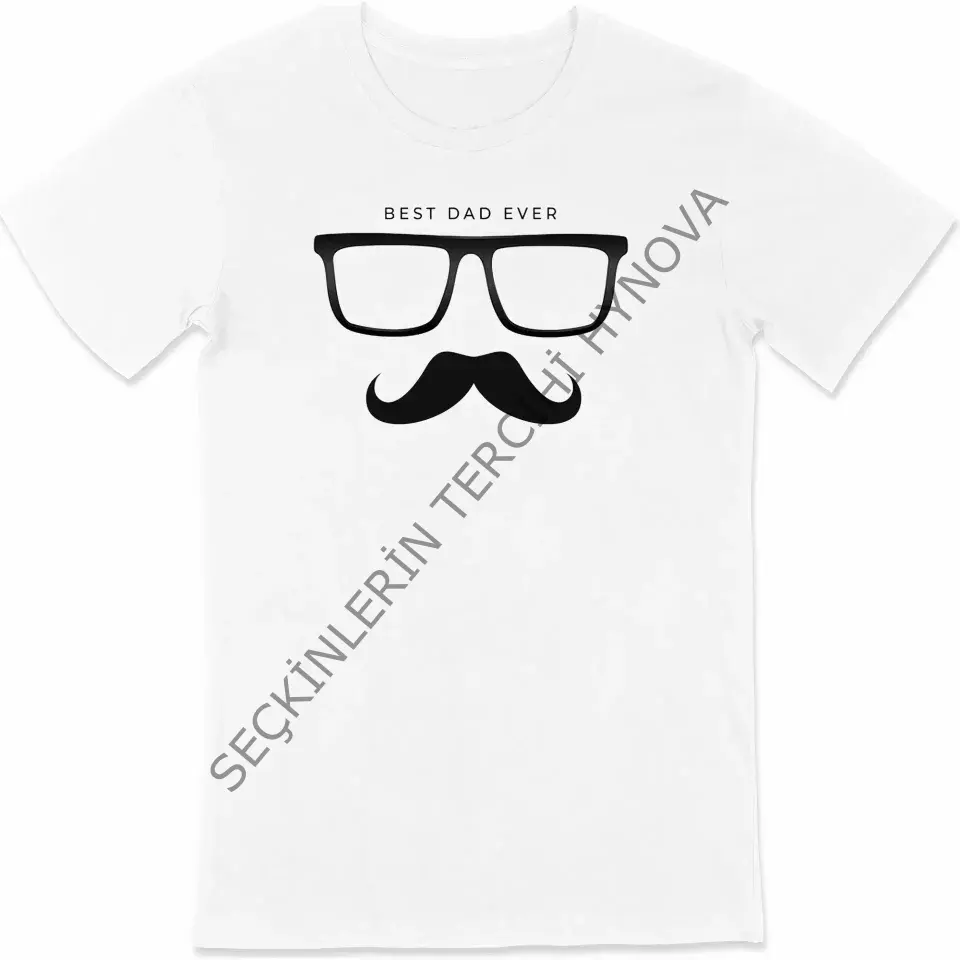 Babalar Günü Baskılı T-shirt - Beyaz