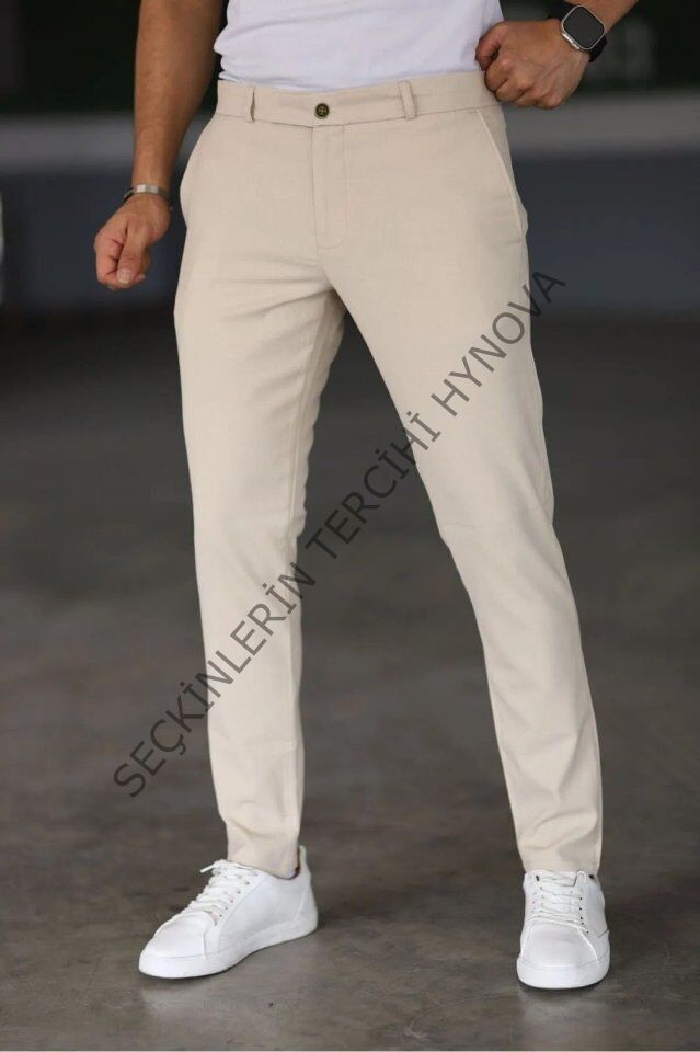 Erkek Düz Kesim Bilek Boy Kumaş Pantolon