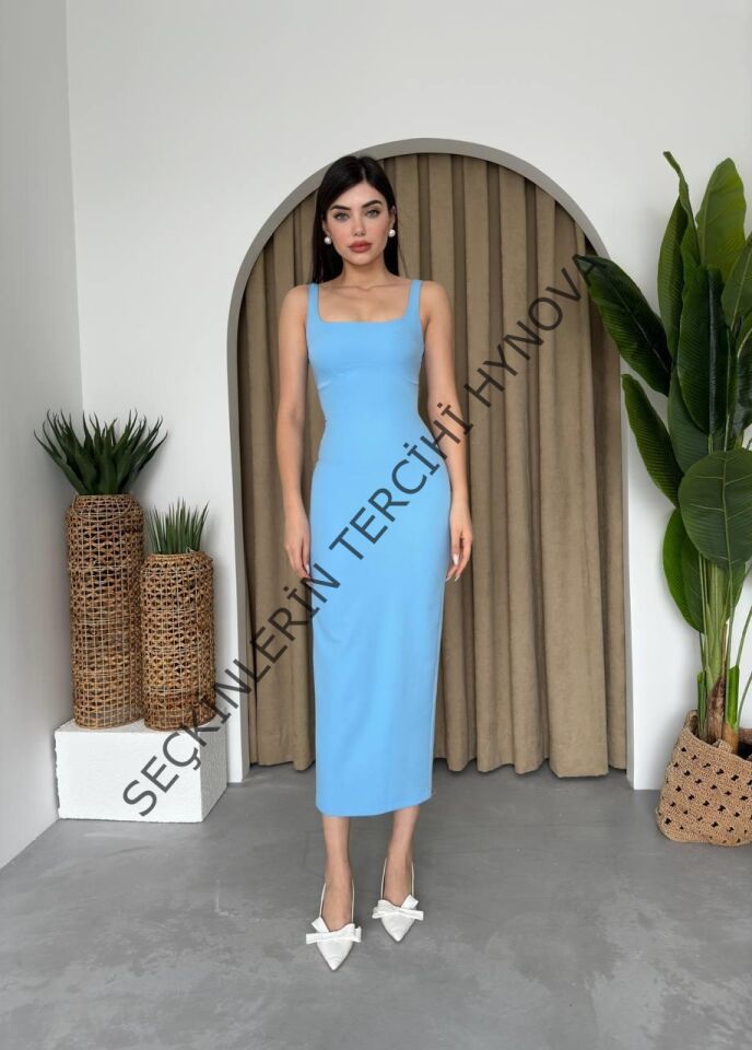 Calliope Kare Yaka Midi Boy Elbise