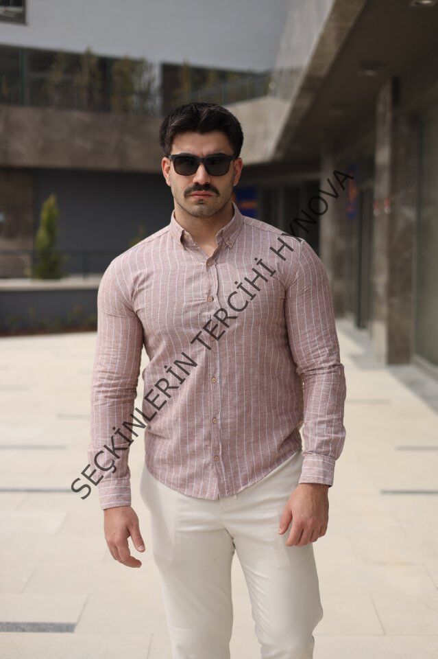 Erkek çizgi Desenli Gömlek
