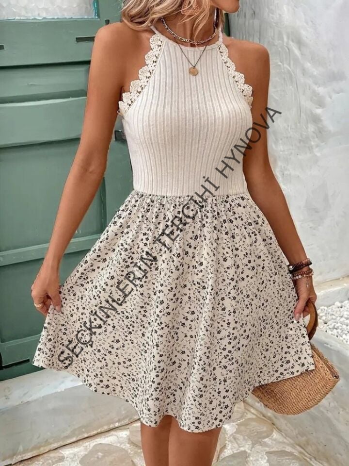 Kadın Omuzlardan Açık Reglan Kol Detaylı üst Fırfırlı Kaşkorse Alt Süprem Elbise