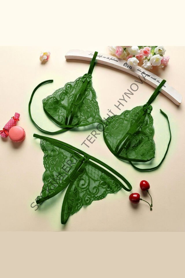 Kadın Yeşil Dantelli Sütyen Külot Takımı – Modern, Konforlu ve Günlük Kombinlere Uygun