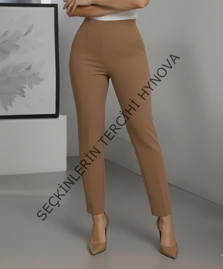 Kadın Yüksek Bel Ithal Krep Pantolon