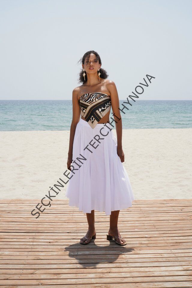 Dikiş Detay Maxi Etek