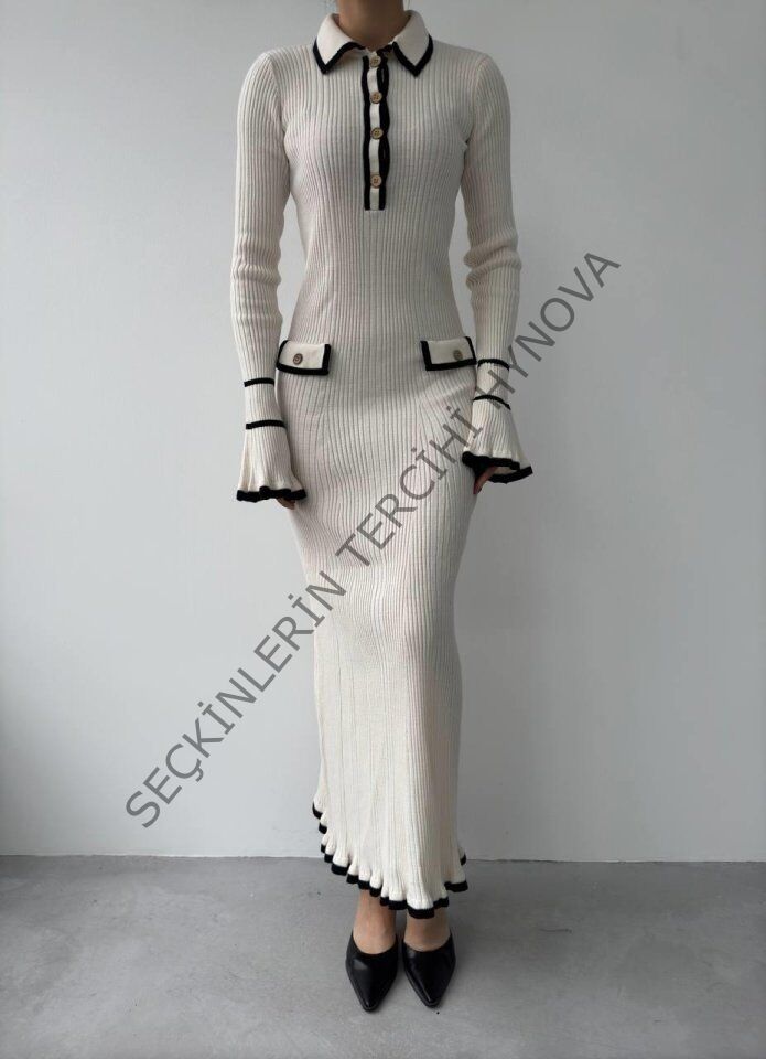 Wale Cep Detaylı Elbise